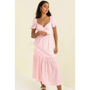 Sundae Muse, pink/white checkered dress
